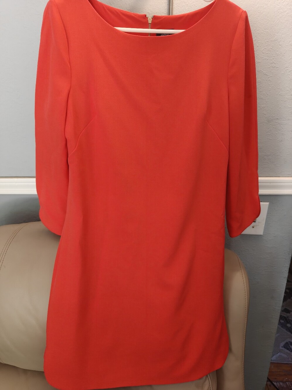 Vince Camuto Bold Red Long-Sleeve Shift Dress